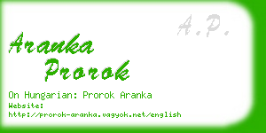 aranka prorok business card